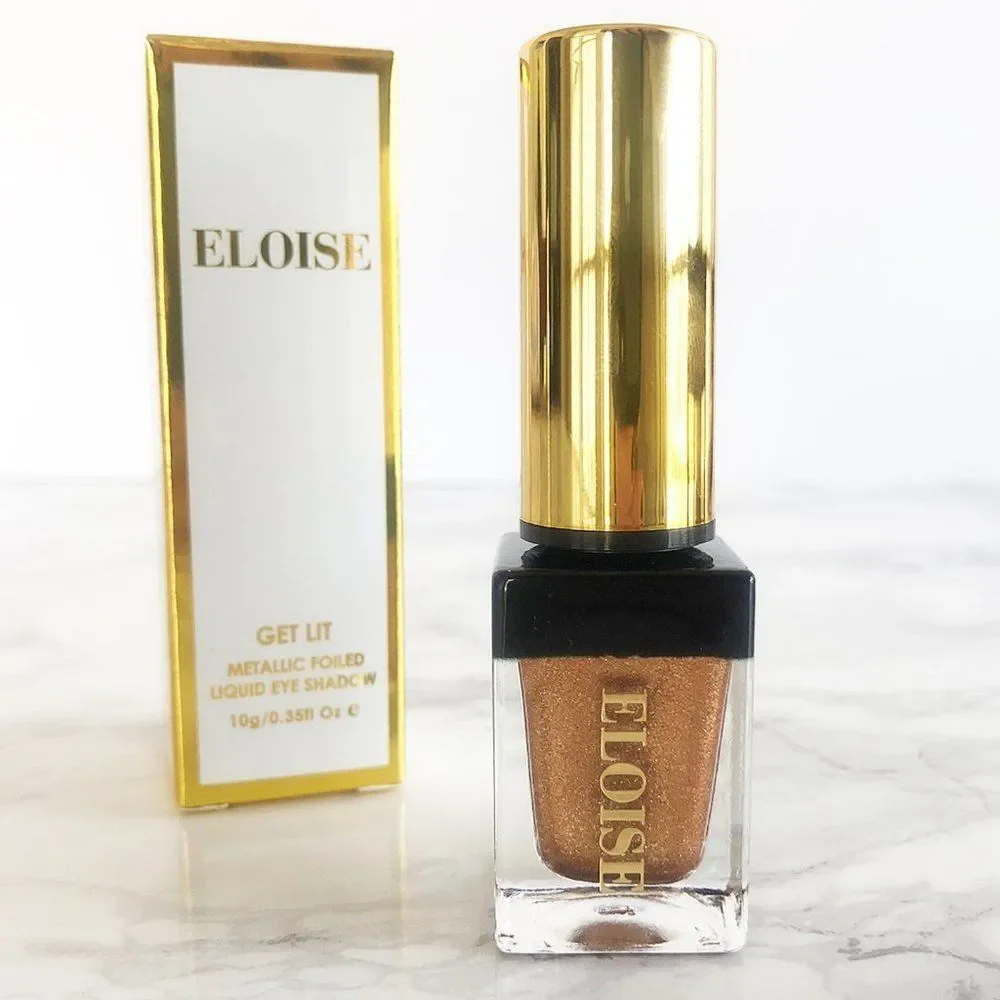 NIB Eloise Cosmetics GET LIT Metallic Foiled Liquid Eyeshadow in Pure Gold